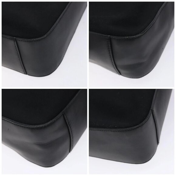 Salvatore Ferragamo Gancini Shoulder Bag Nylon Navy Silver - Picture 16 of 16